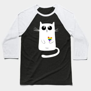 Cute Cat LGBT Baseball T-Shirt